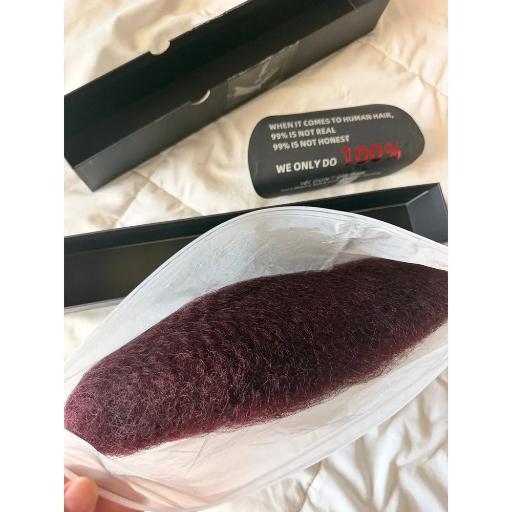 The Fox Afro Kinky Bulk Real Human Hair‎ 16 Inch Burgundy #99J 50g Braiding Hair